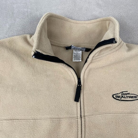 Team Realtree Mens Jacket Medium Fleece Full Zip High Neck Outdoors Beige - Picture 8 of 12